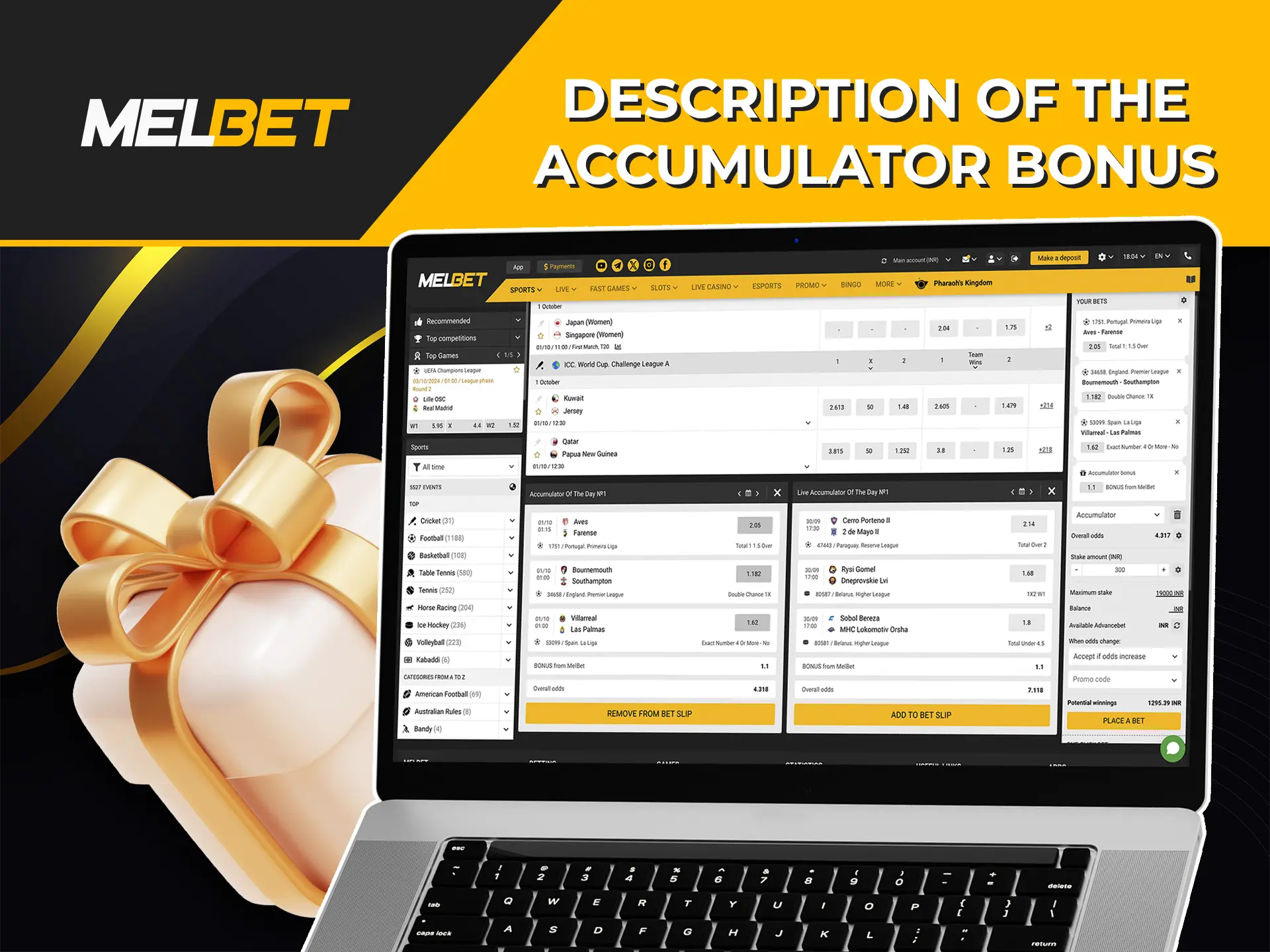 Explore the main features of Melbet's cumulative bonus.