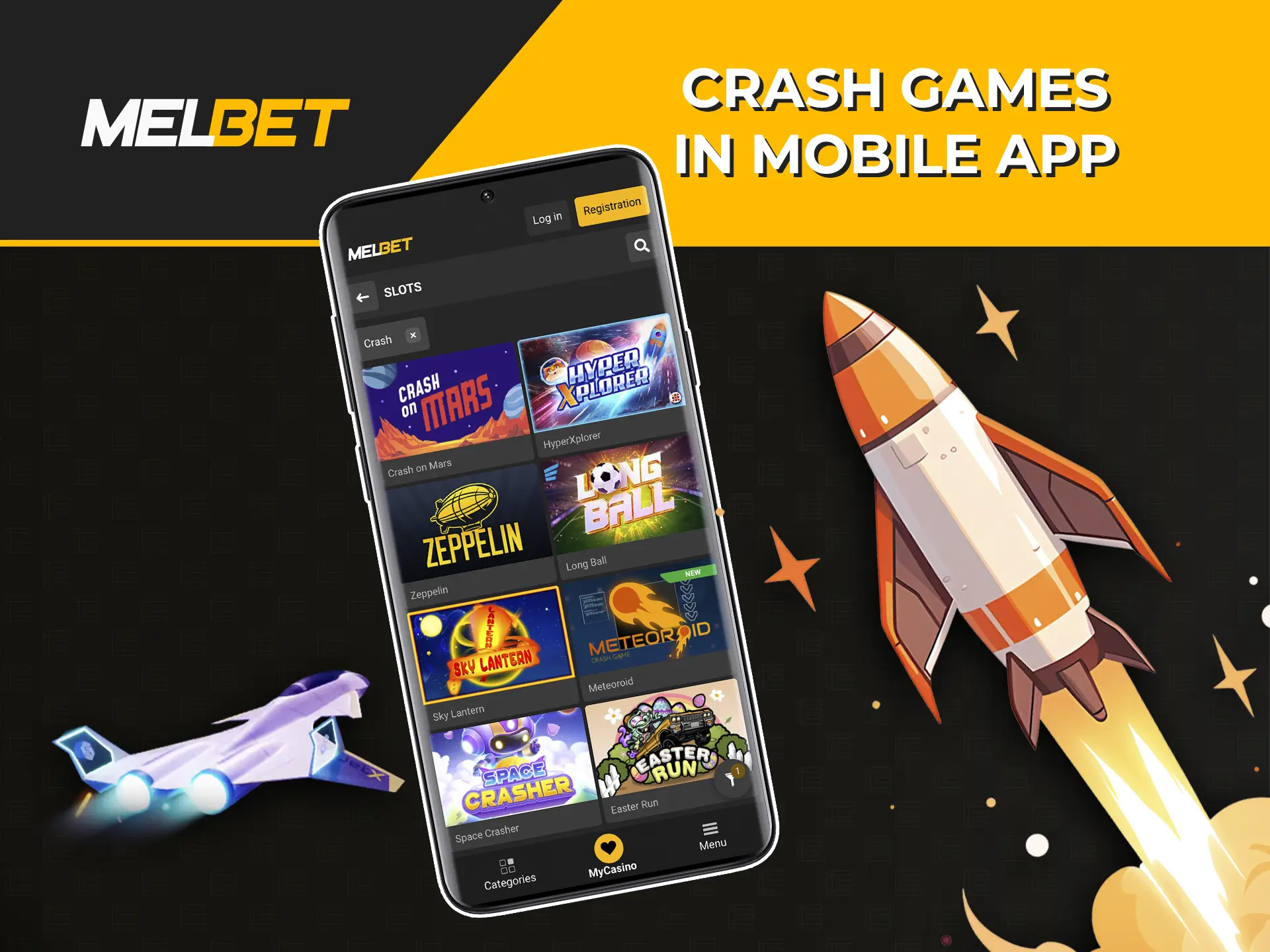 Play and enjoy Melbet's crash casino games wherever you are thanks to the mobile app.