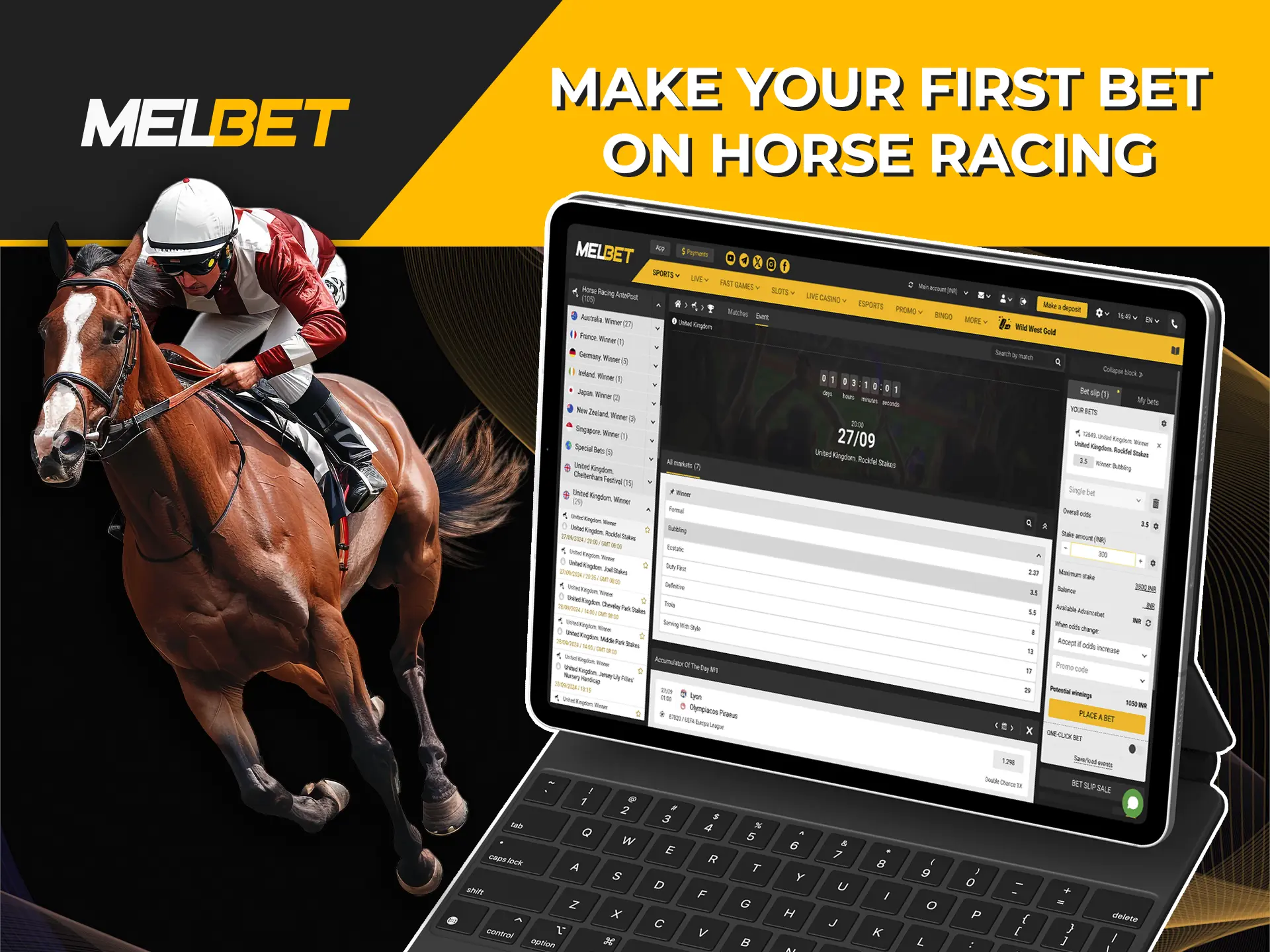 Predict the winner of the horse race and win big by betting at Melbet.