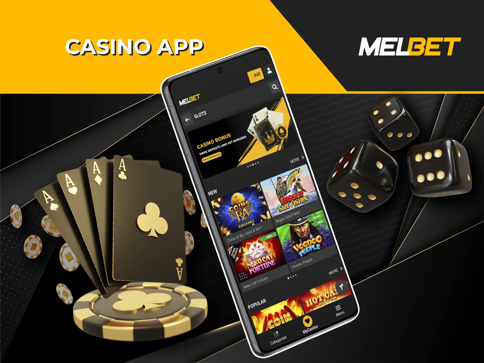 Show off your skills when playing slots and casino games on the Melbet app.