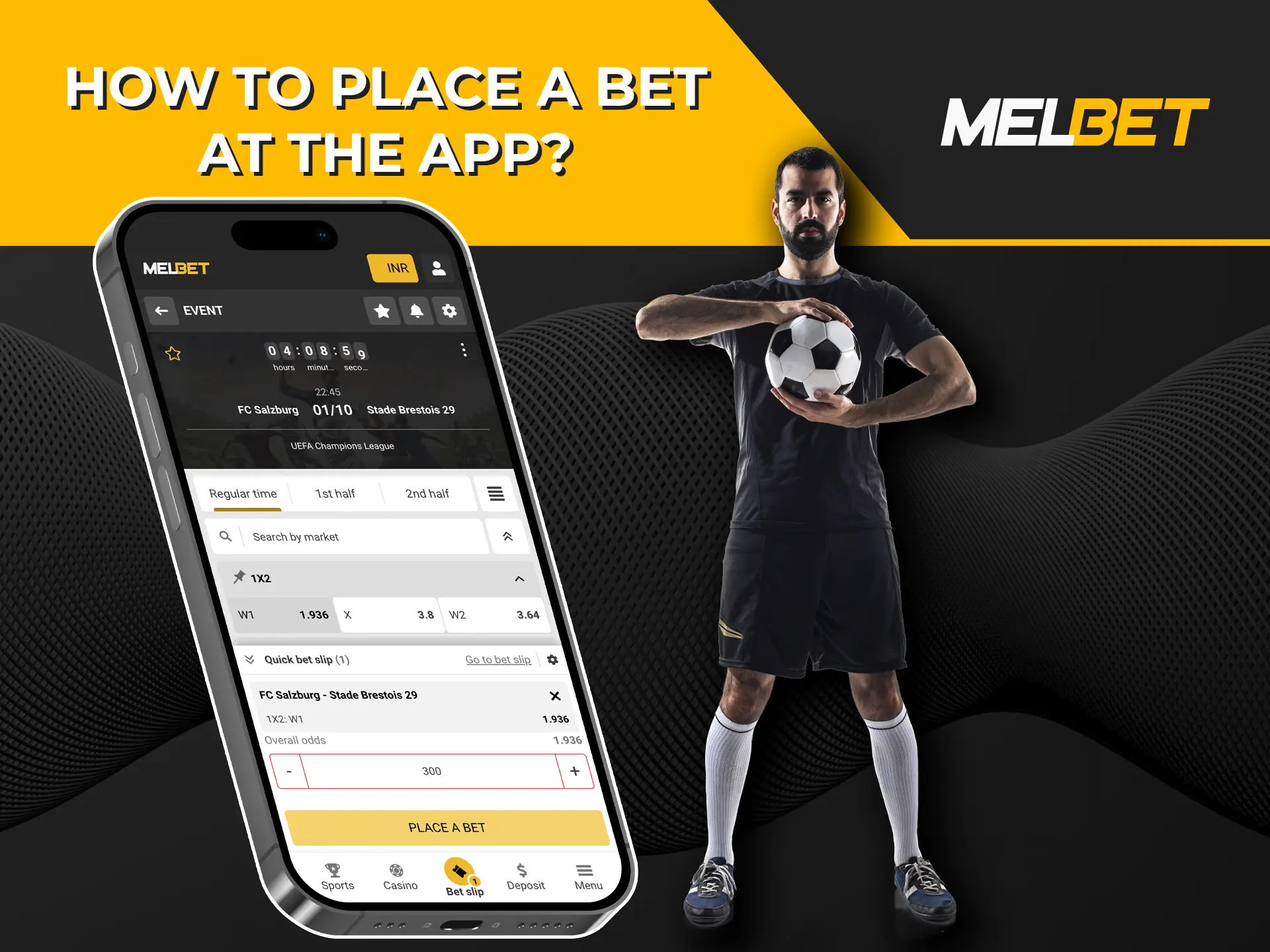 Choose the match that suits you and place your first and winning bet at Melbet Casino.