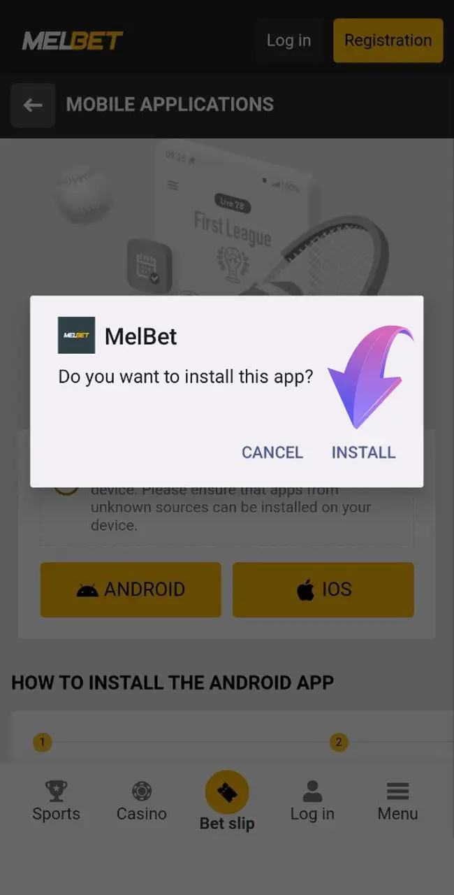 Launch the installed Melbet app and start winning big.