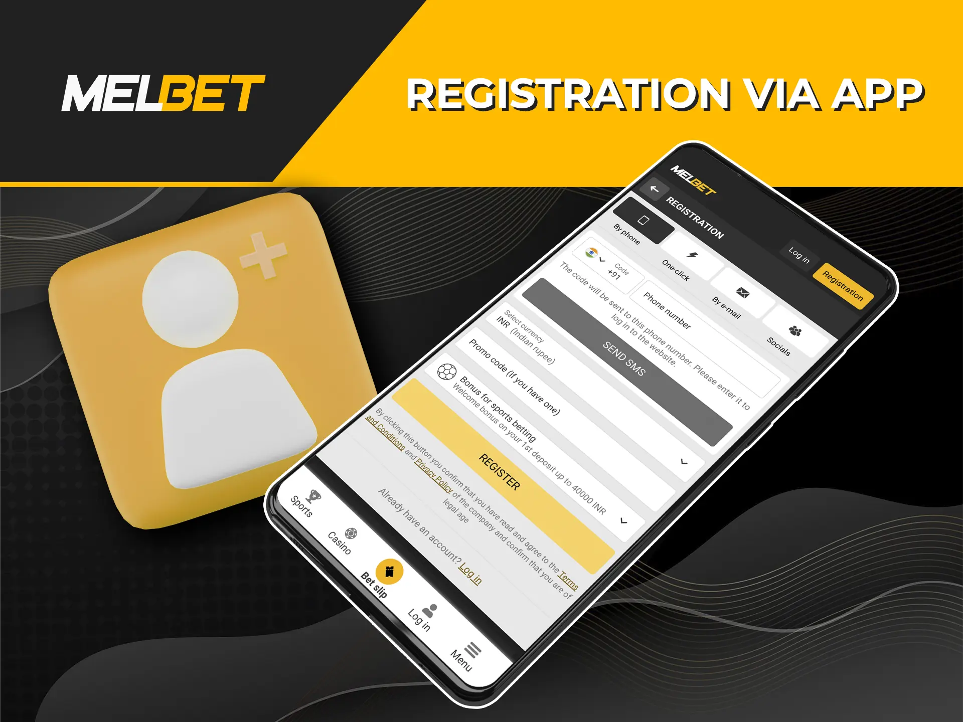 Install the Melbet app and complete a simple registration to immerse yourself in the world of gambling.