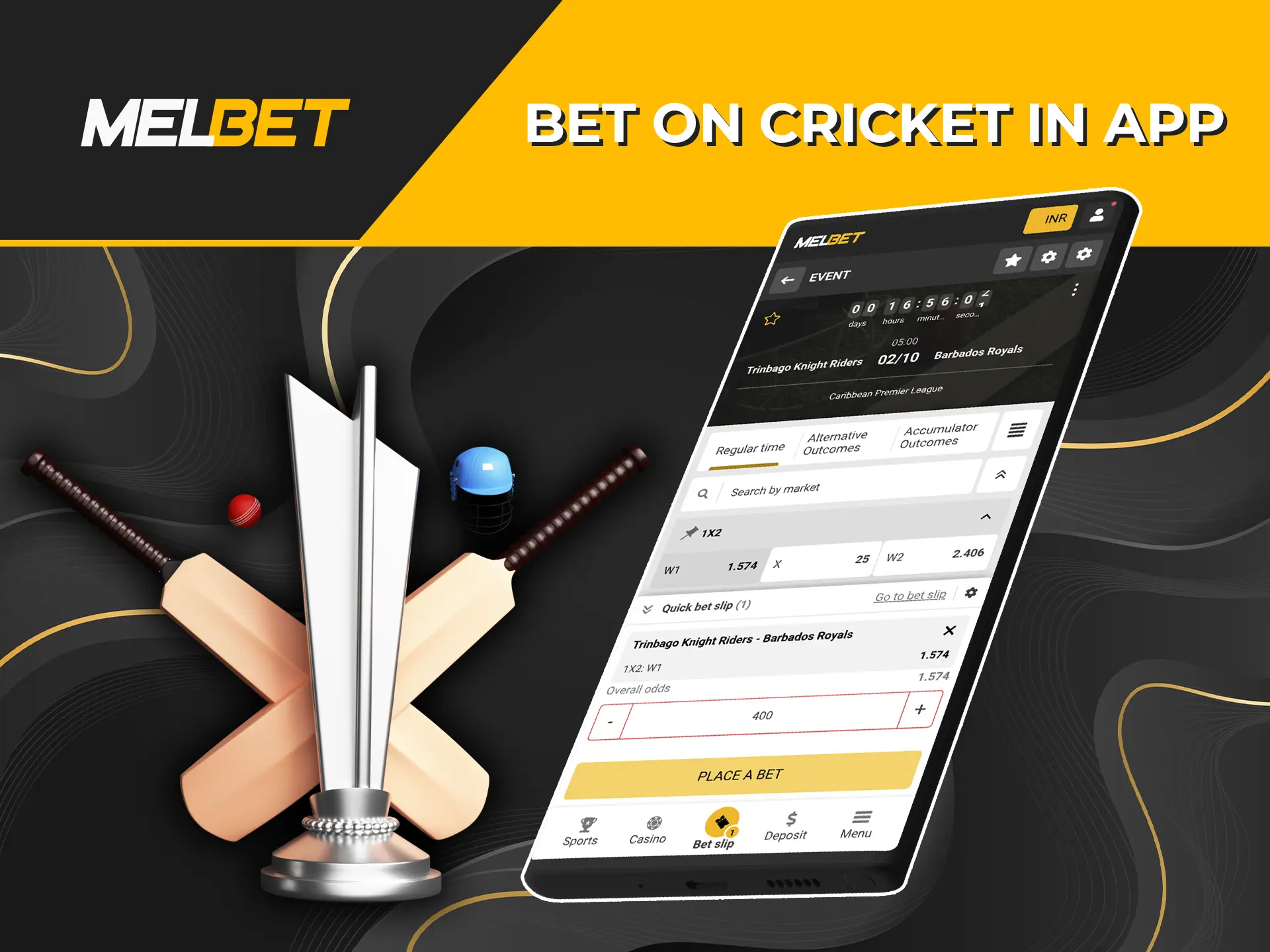 Use the Melbet app to have quick access to betting from anywhere.