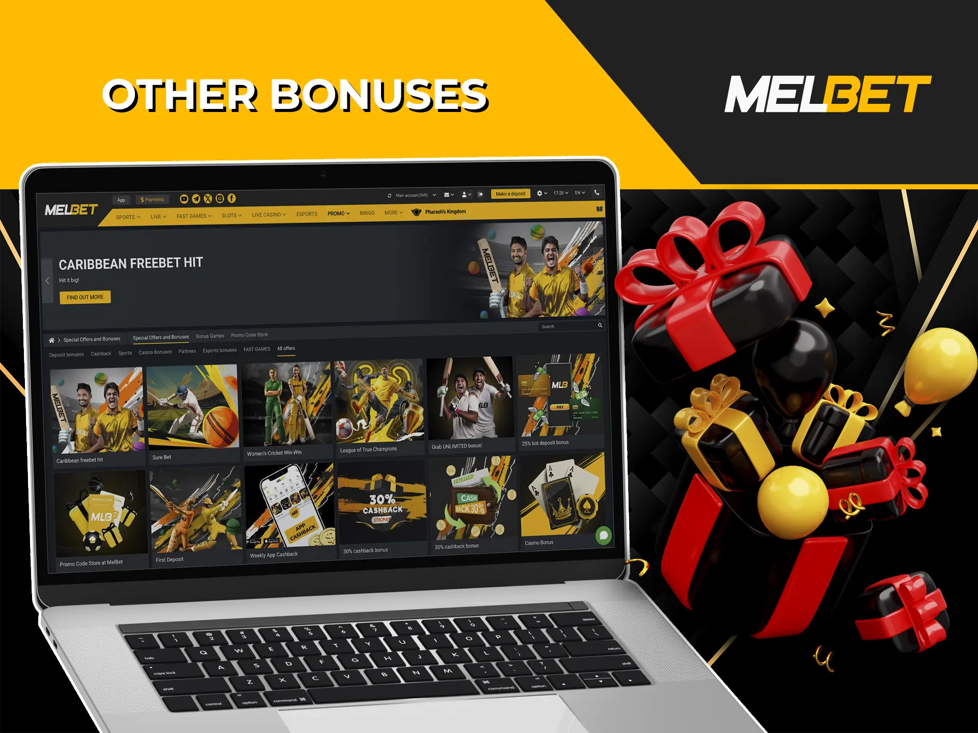 Explore other available bonuses from Melbet that can bring you profit.