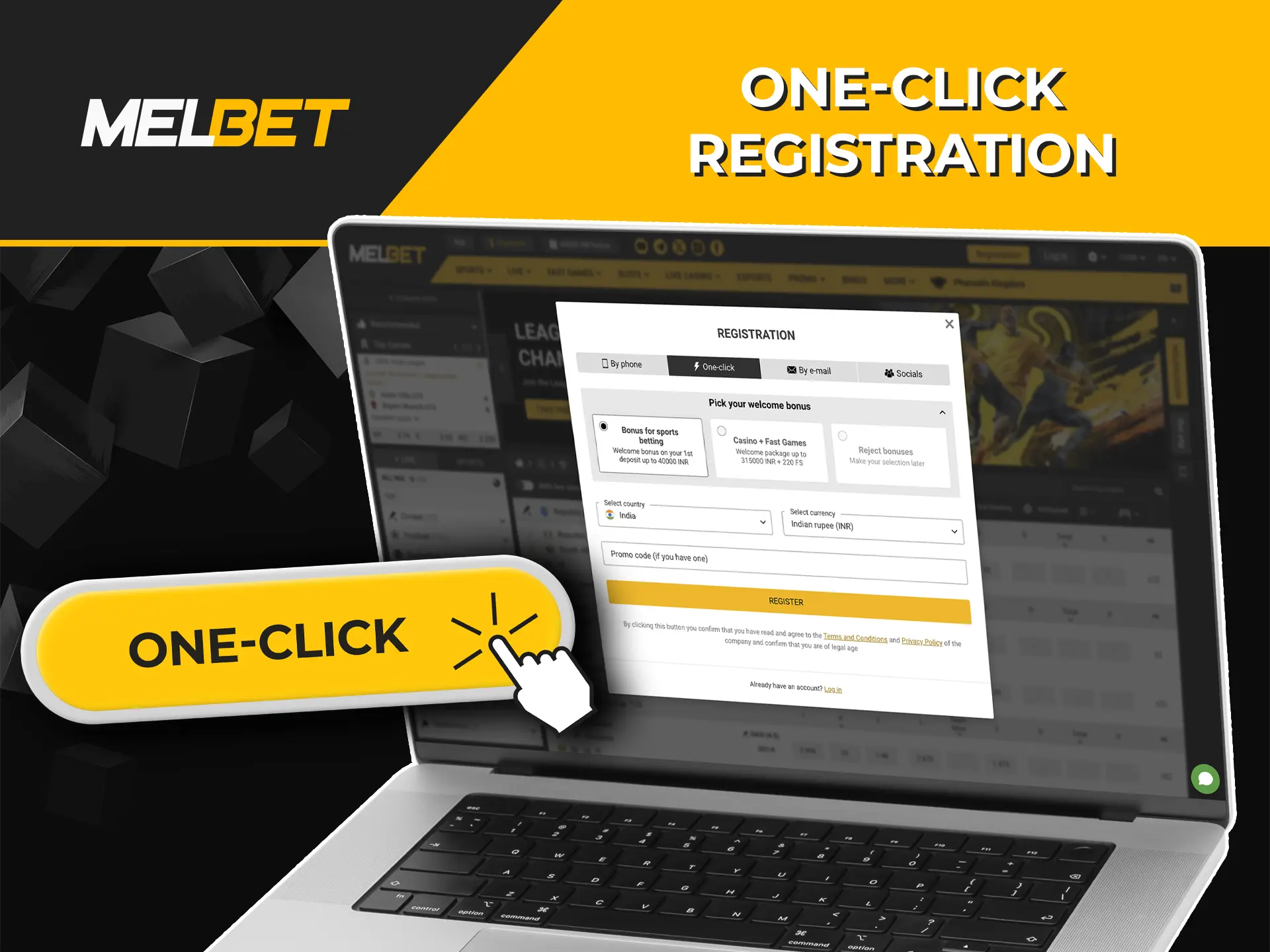 You can complete your registration in just one click at one of the best Melbet casinos.