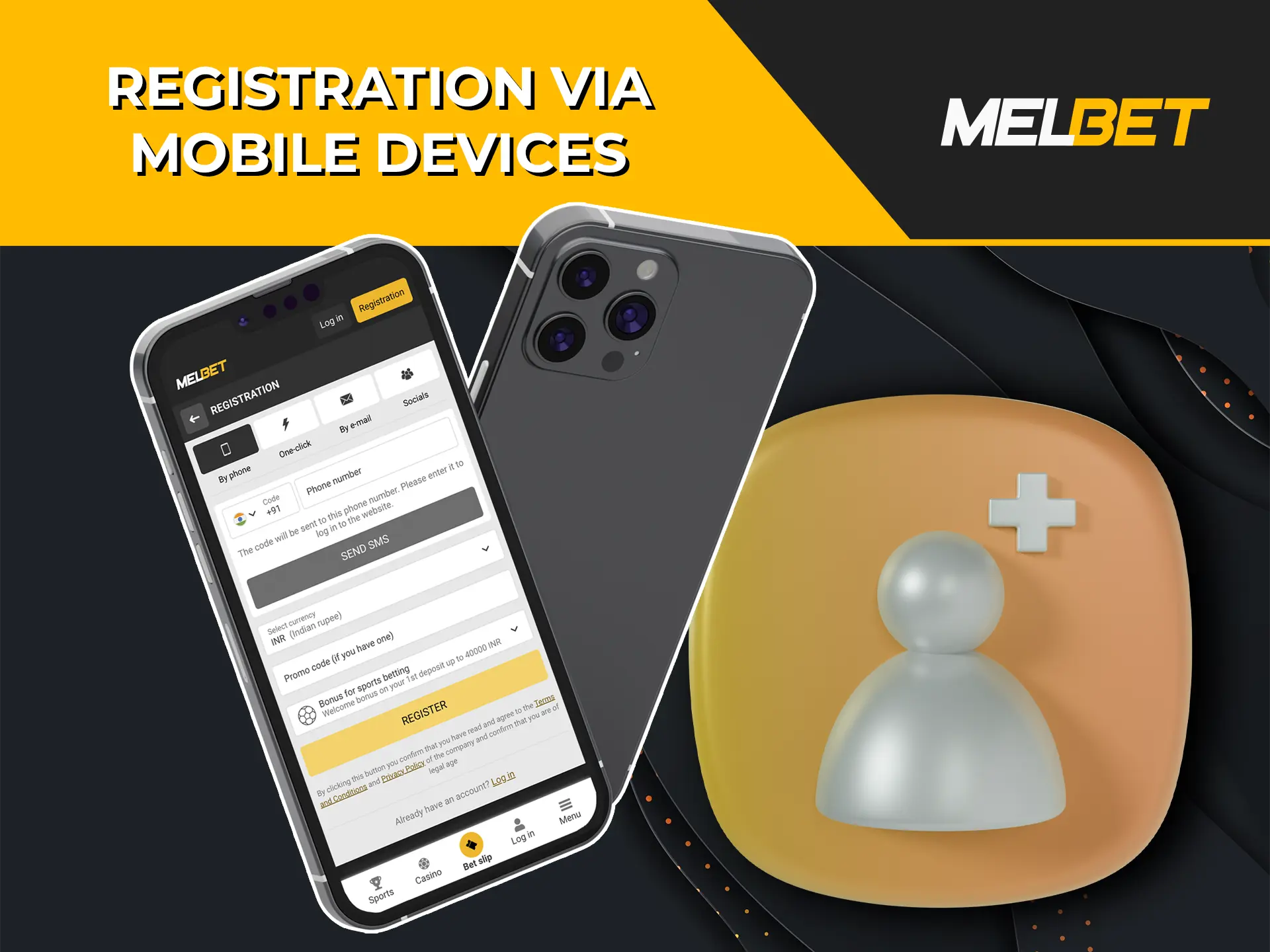 The Melbet app has an intuitive interface that allows you to register in just a few clicks.