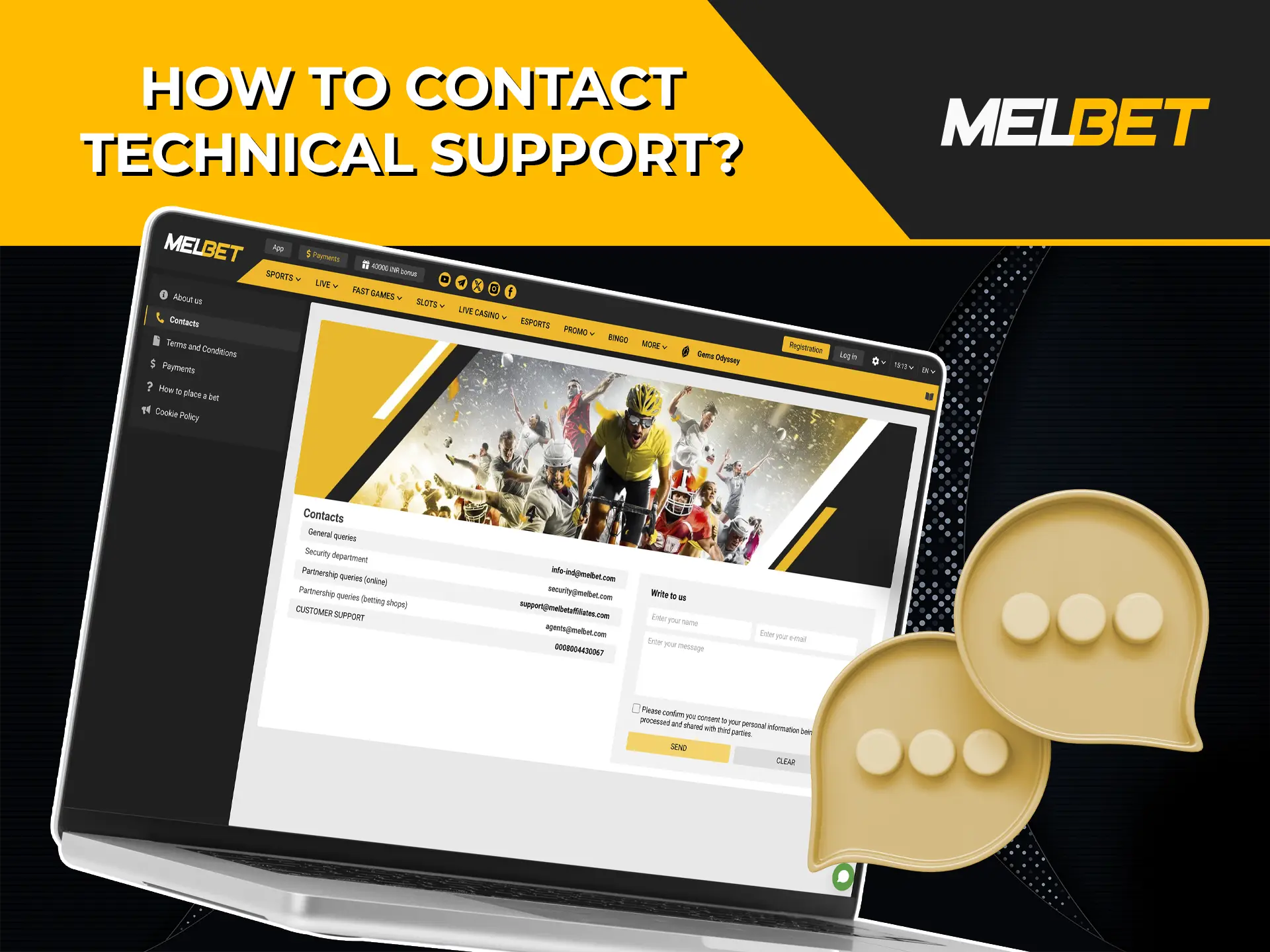 Explore all methods of contacting support at Melbet Casino.