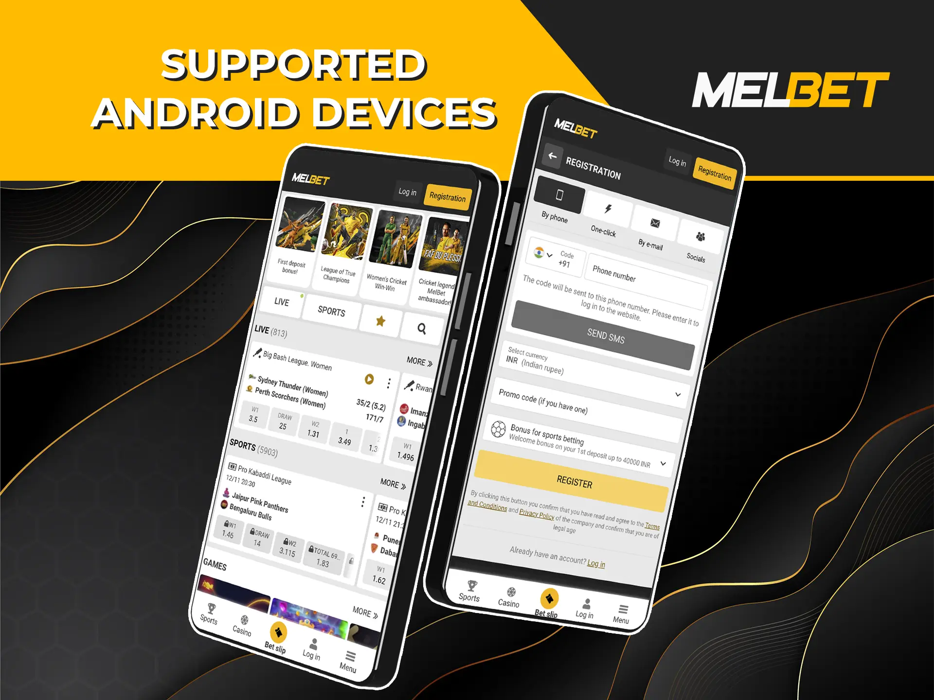 Explore the list of devices suitable for installing the Melbet app.