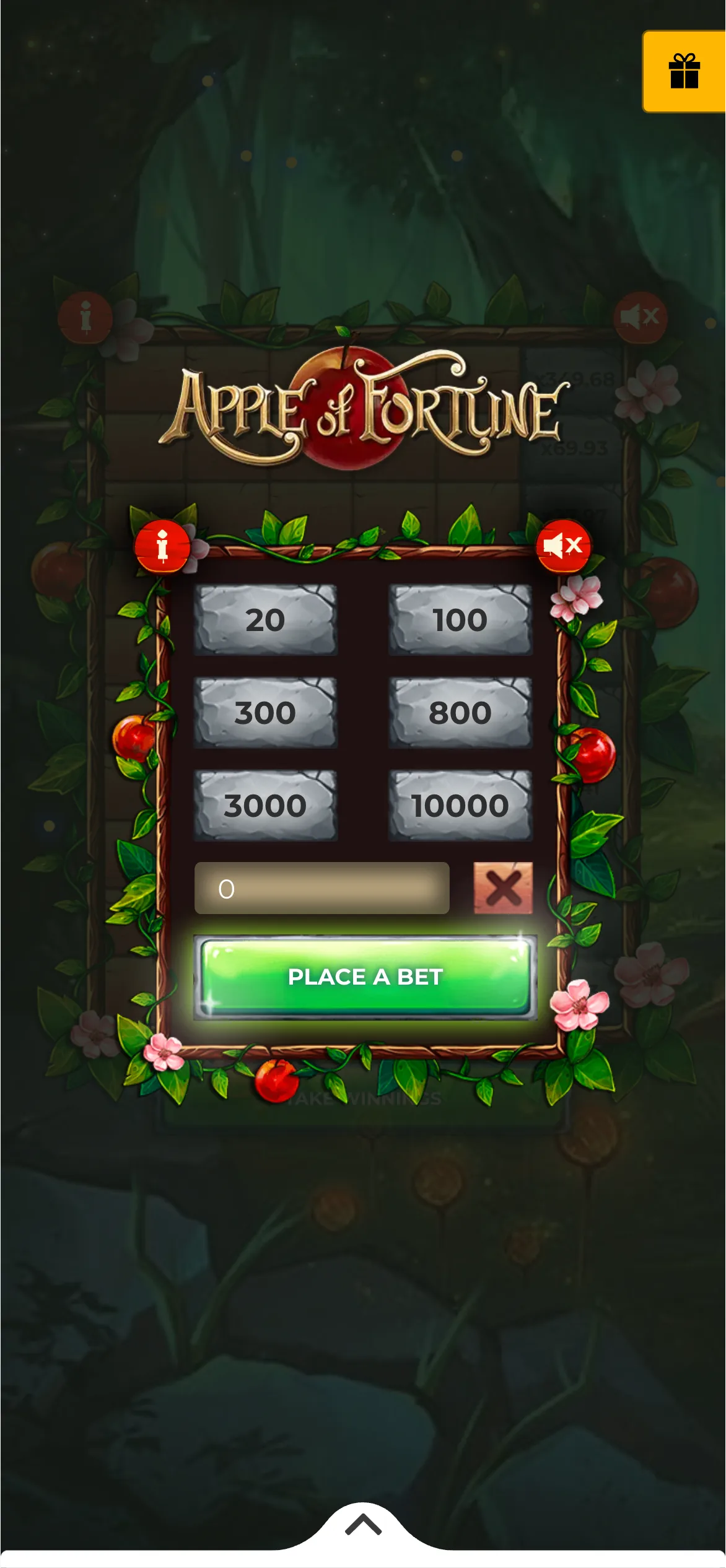 Discover the main screen of the Apple of Fortune game on Melbet.