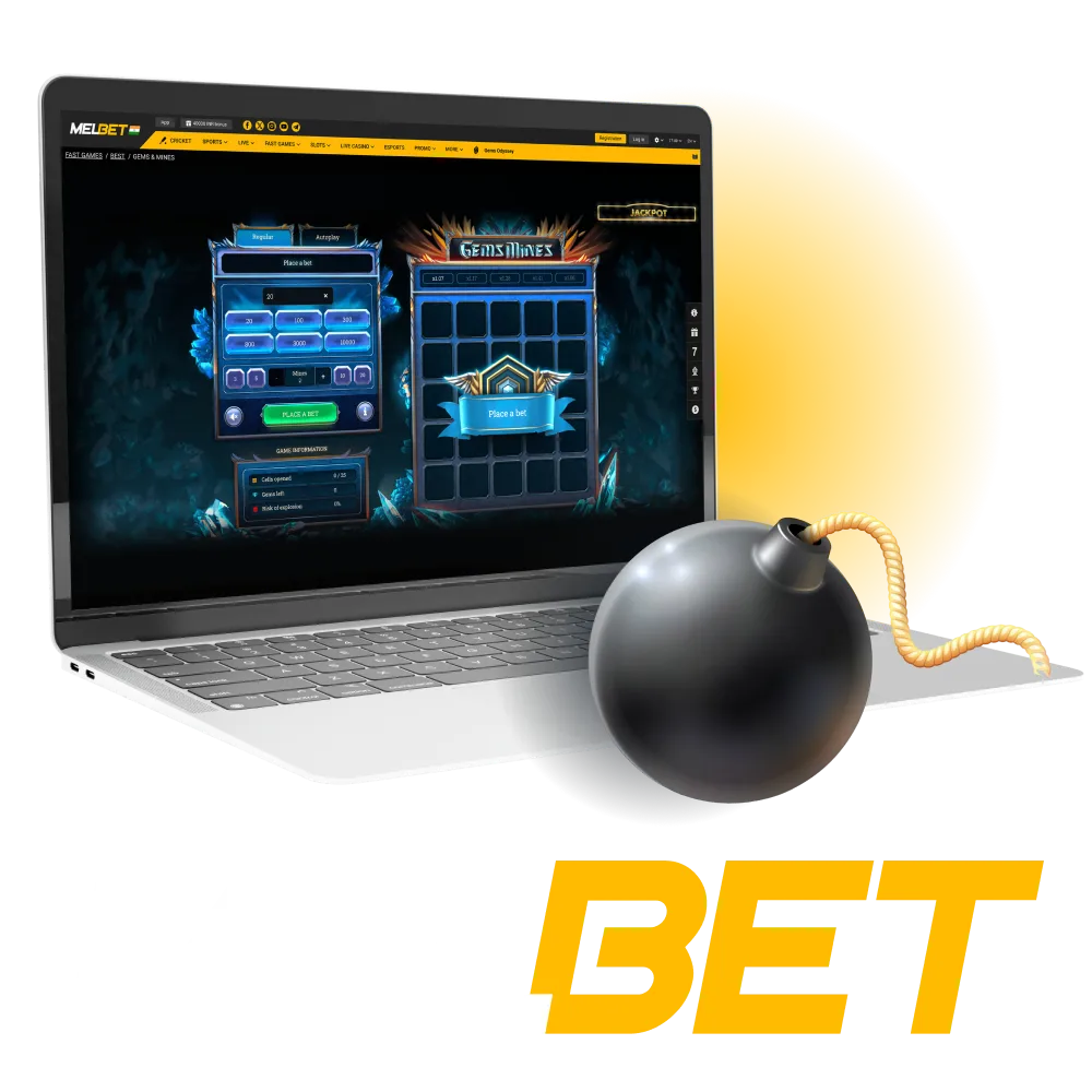 Join thousands in playing Melbet's popular Mines game.