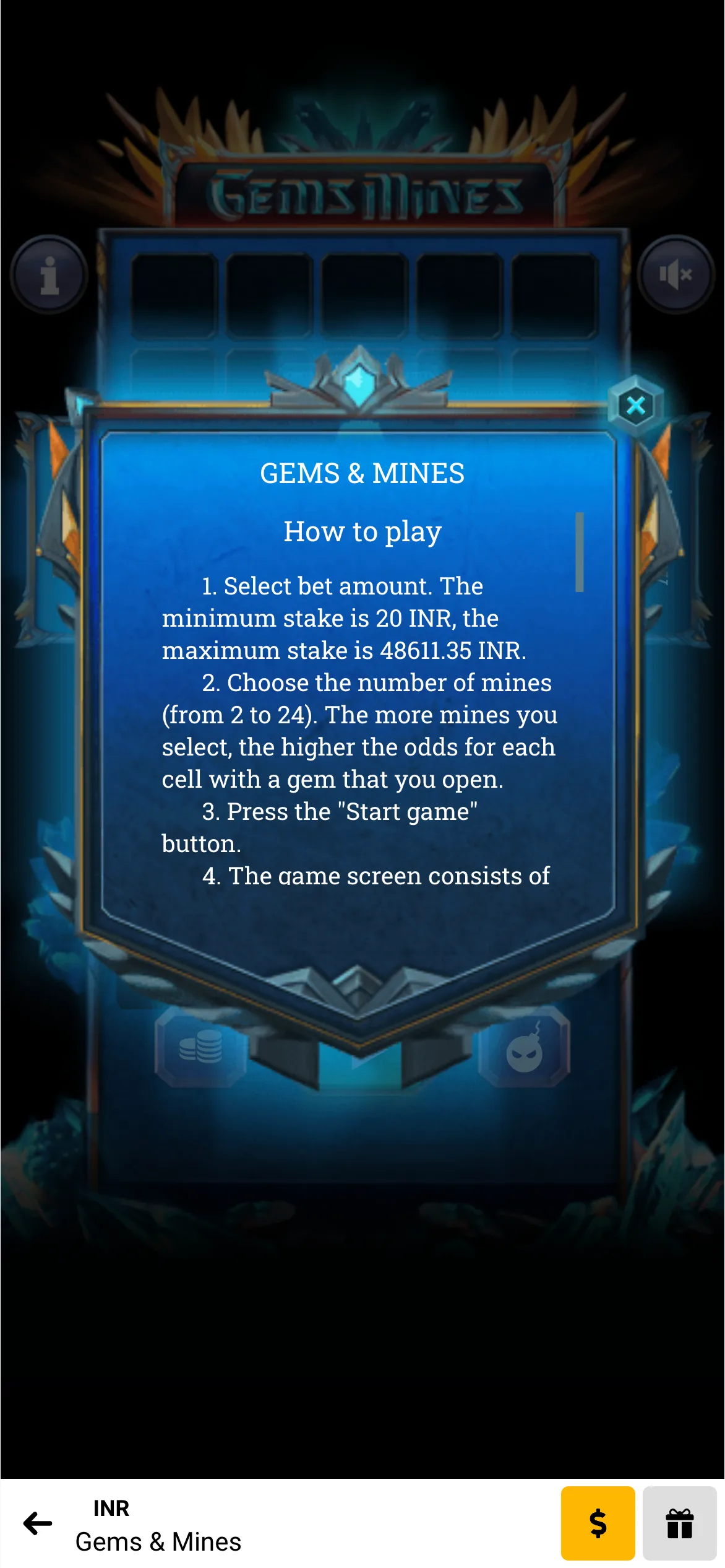 Check out the rules for playing Mines on Melbet.